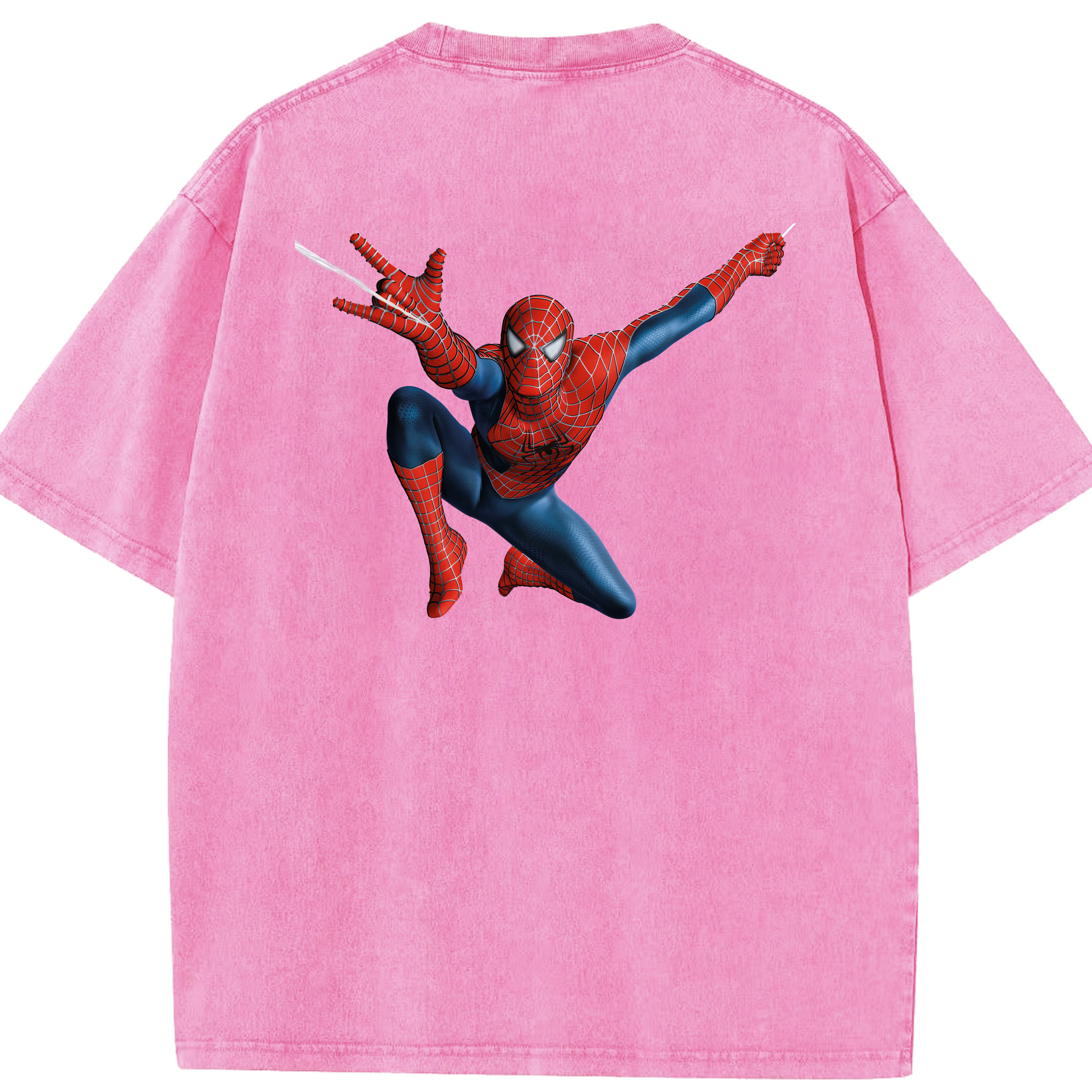 （画像用） Spider Man スパイダーマン 綿100% ヴィンテージ風 半袖Tシャツ（背面プリント）
